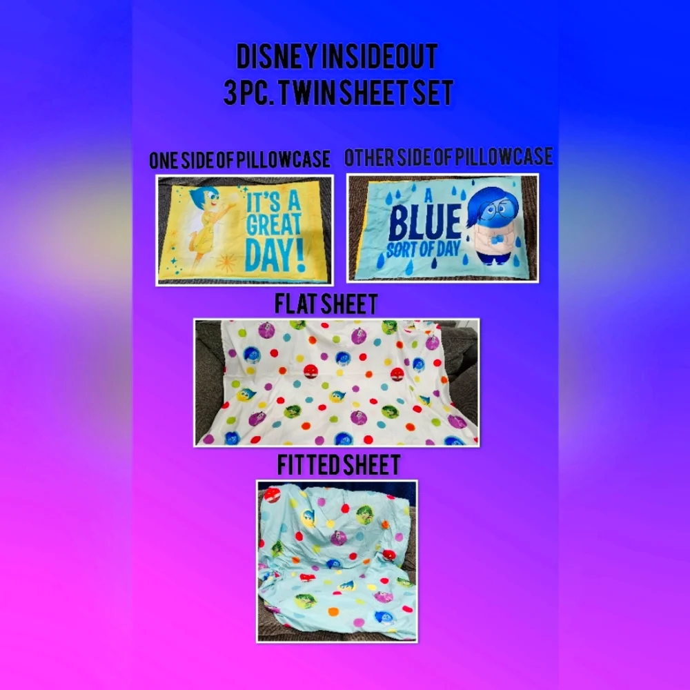 Disney Pixar Inside Out 3pc. Twin Sheet Set